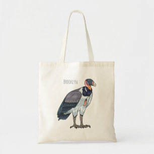 King vulture bird cartoon illustration tote bag