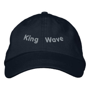 KING Wave Ocean Surge Inspired Elegant-Hat Navy  Embroidered Hat