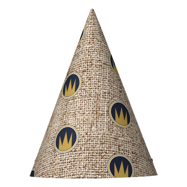 King Wild Thing Gold Crown Burlap Birthday Party Hat (Front)