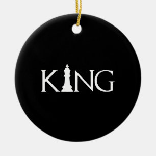 king with chess king piece ceramic tree decoration