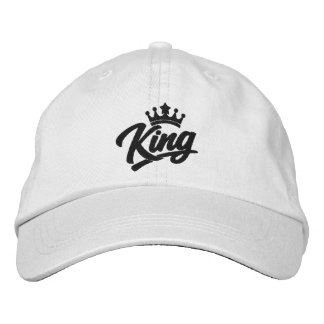 King With Crown Typography Embroidered Hat