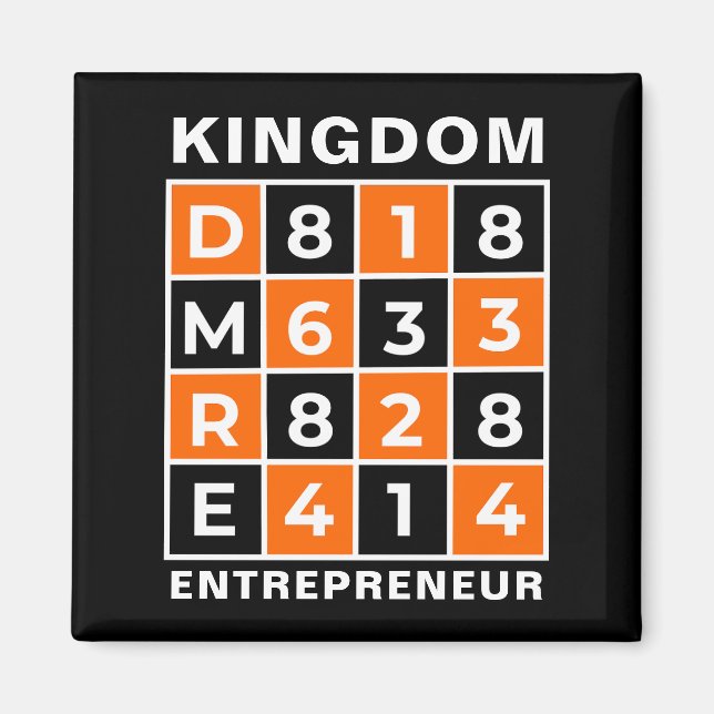 KINGDOM ENTREPRENEUR Christian Bible Verse Magnet (Front)