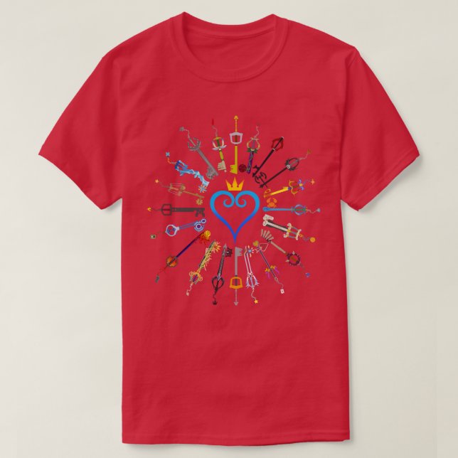 Kingdom Hearts Keys T-Shirt (Design Front)