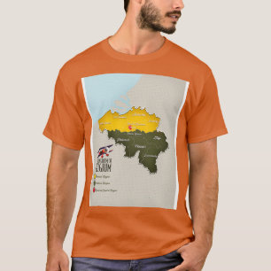 Kingdom of Belgium beautiful map T-Shirt