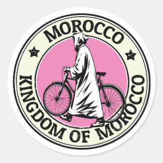 Kingdom of Morocco Anza Beach Bicycle Rider Classic Round Sticker
