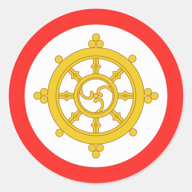 Kingdom of Sikkim Flag Classic Round Sticker (Front)