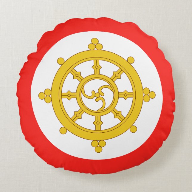 Kingdom of Sikkim Flag Round Cushion (Front)