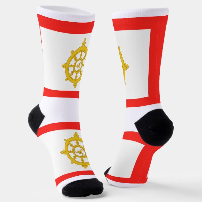 Kingdom of Sikkim Flag Socks (Angled)