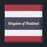 Kingdom of Thailand Magnet<br><div class="desc">History of the Flag of the Kingdom of Thailand: The tricolored flag of the Kingdom of Thailand, through Rama VI royal degree on September 28 in 1917, demonstrates the magnificent beauty and culture of the Kingdom of Thailand, and each colour on the flag clearly reflect that. The white on the...</div>