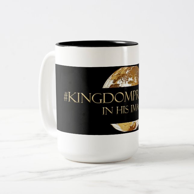 #KINGDOMPRENEUR- IN HIS IMAGE  TM Black Two-Tone Coffee Mug (Front Left)