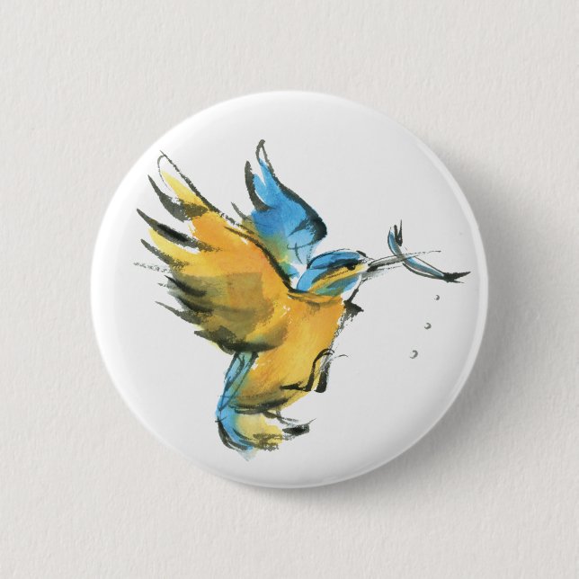 Kingfisher 6 Cm Round Badge (Front)