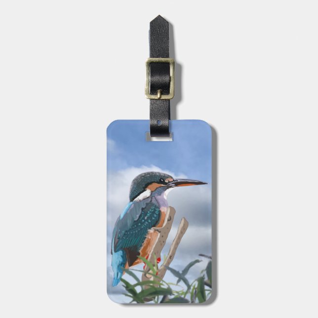 Kingfisher and Willow   Luggage Tag (Front Vertical)