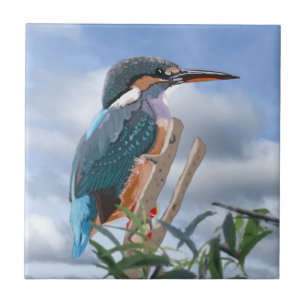 Kingfisher and Willow   Tile
