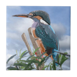 Kingfisher and Willow   Tile