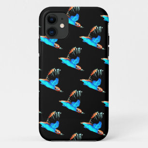 Kingfisher Art Blue Bird Pattern iPhone 11 Case