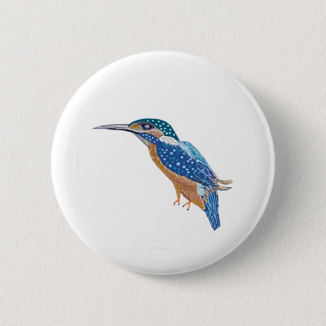 KingFisher Bird 6 Cm Round Badge (Front)