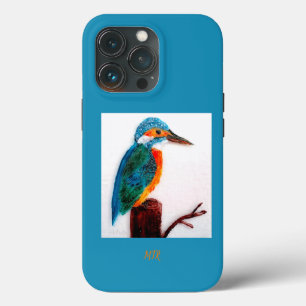 Kingfisher Bird Art Personalized iPhone 13 Pro Case