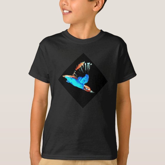 Kingfisher Bird at Night T-Shirt (Front)