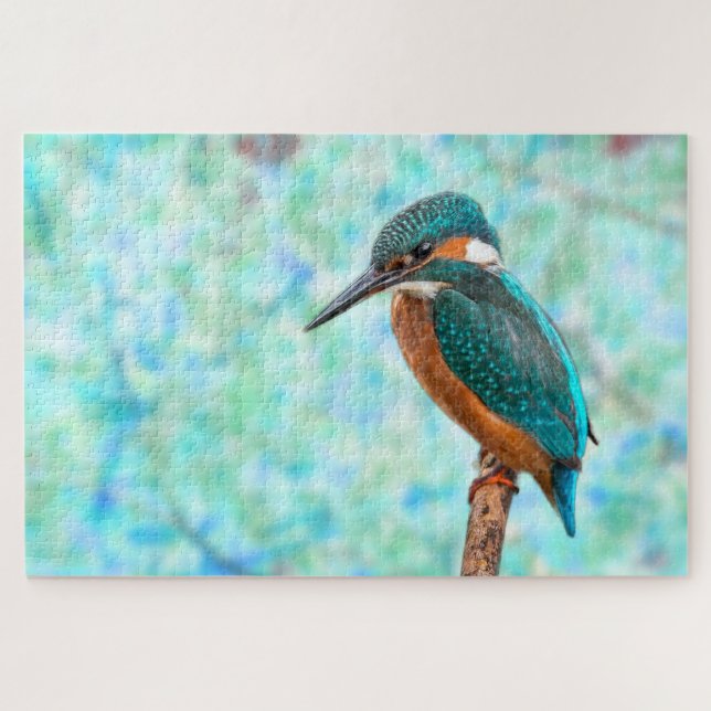 Kingfisher Bird Blue Abstract Jigsaw Puzzle (Horizontal)
