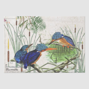Kingfisher Bird Cattail Pond Wildlife Tissue Paper