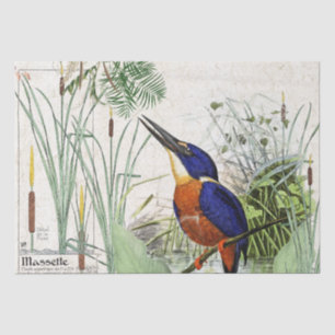 Kingfisher Bird Cattail Pond Wildlife Tissue Paper
