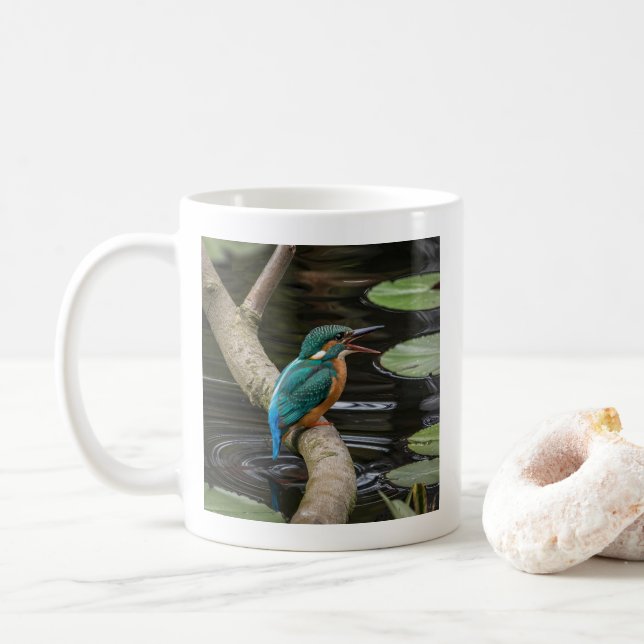 Kingfisher Bird Coffee Mug (With Donut)