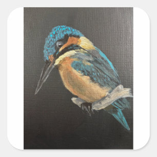 Kingfisher Bird Fine Art Mug  Square Sticker