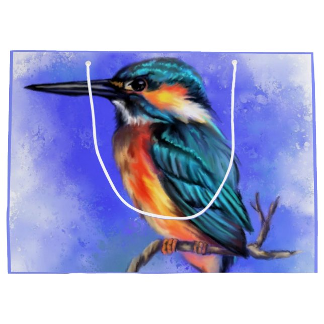 Kingfisher Bird Gift Bag - Painting (Back)
