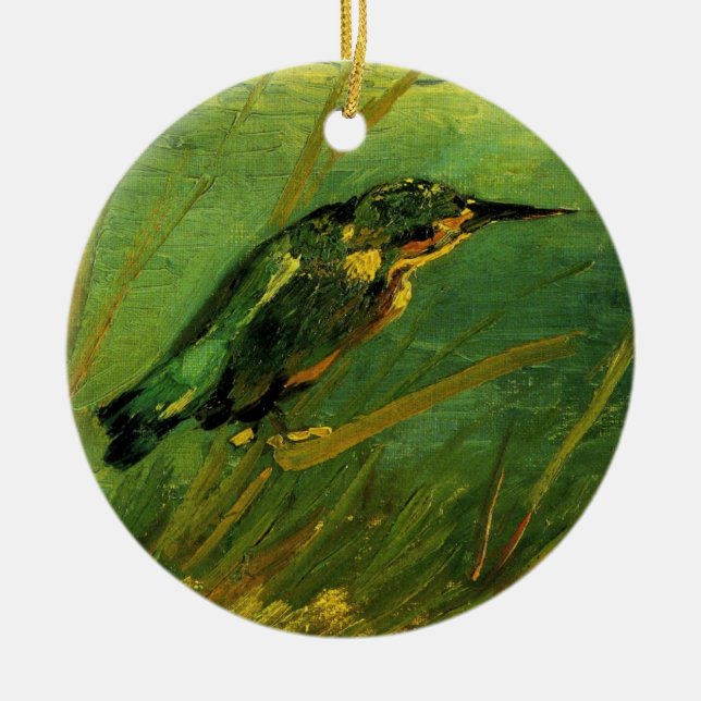 Kingfisher by Vincent van Gogh Ceramic Tree Decoration (Front)