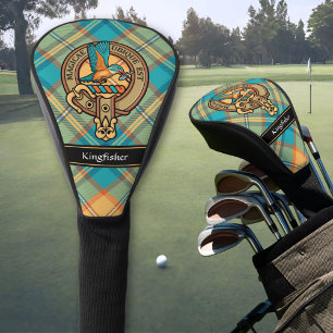 Kingfisher Crest over Tartan Golf Head Cover