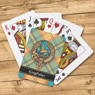 Kingfisher Crest over Tartan Playing Cards