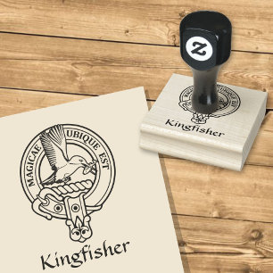 Kingfisher Crest Rubber Stamp