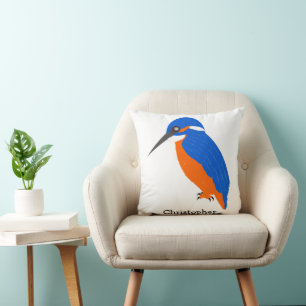 Kingfisher Design Personalised Cushion