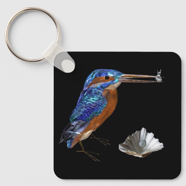 KINGFISHER  , Electric Blue, Black Key Ring (Front)