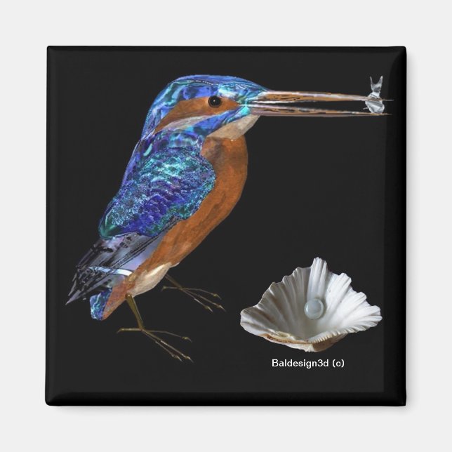 KINGFISHER  , Electric Blue, Black Magnet (Front)