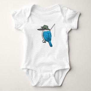 Kingfisher Fishing Fisher Fishing rod Baby Bodysuit