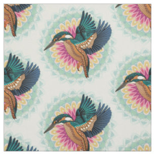 kingfisher mandala fabric