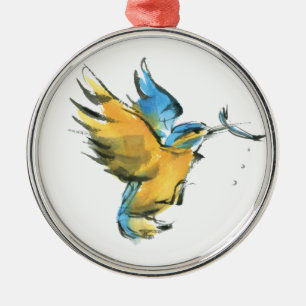 Kingfisher Metal Tree Decoration