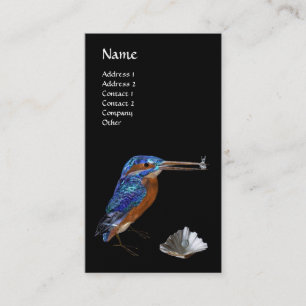 KINGFISHER MONOGRAM , Electric Blue, Black, Pearl Business Card