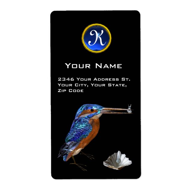 KINGFISHER MONOGRAM , Electric Blue ,Sapphire (Front)