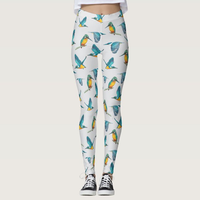 Kingfisher Pattern Leggings (Front)