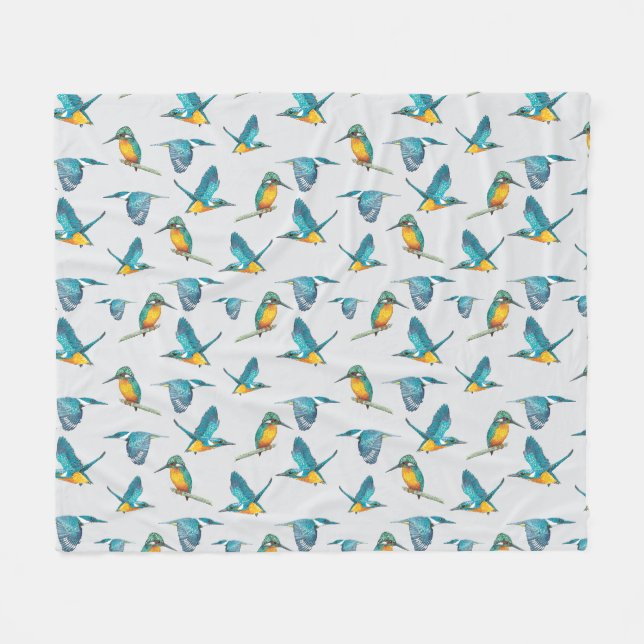 Kingfisher Pattern Leggings Fleece Blanket (Front (Horizontal))