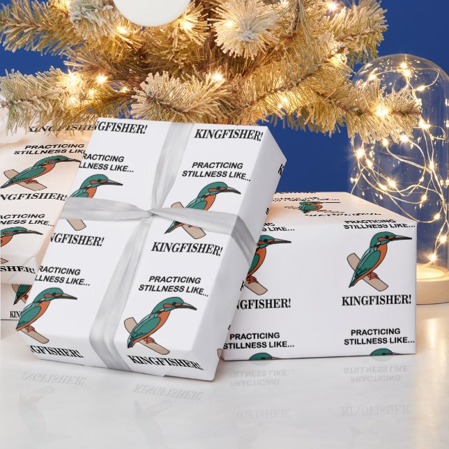Kingfisher Practicing Stillness Like Kingfisher Wrapping Paper (Holidays)