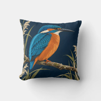 Kingfisher & Reed Blue Orange Botanical Cushion