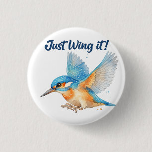 Kingfisher Round Button Badge