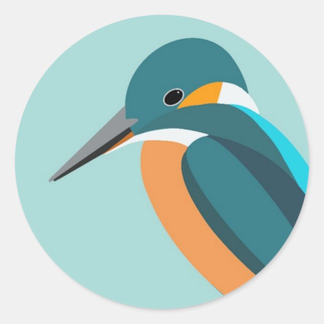 Kingfisher round sticker  (Front)