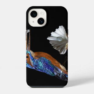 KINGFISHER,SEA SHELL AND PEARL Electric Blue,Black iPhone 14 Case