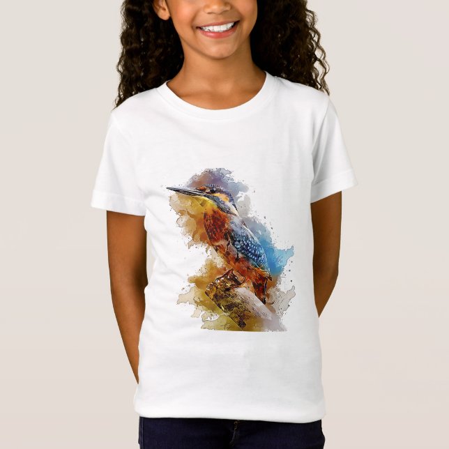 Kingfisher small bird alone on a perched T-Shirt (Front)
