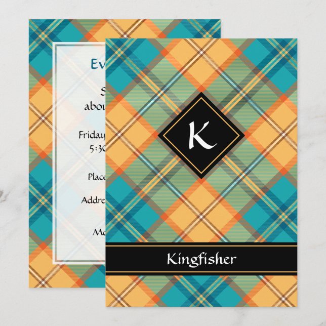 Kingfisher Tartan Invitation (Front/Back)