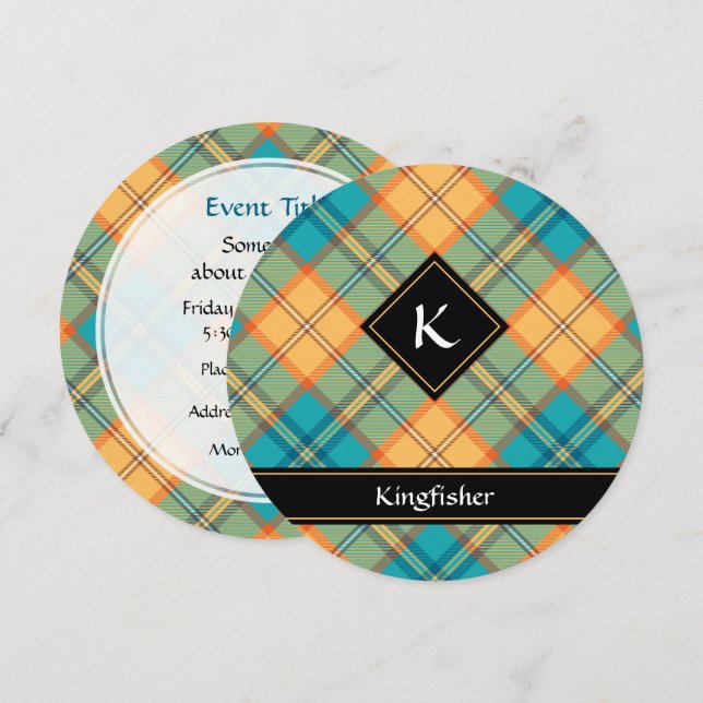 Kingfisher Tartan Invitation (Front/Back)